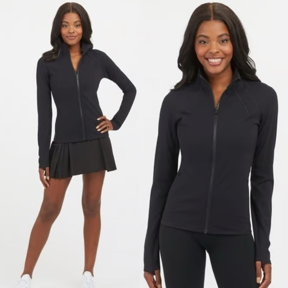 SPANX Black Full-Zip Jacket - Picture 12 of 12